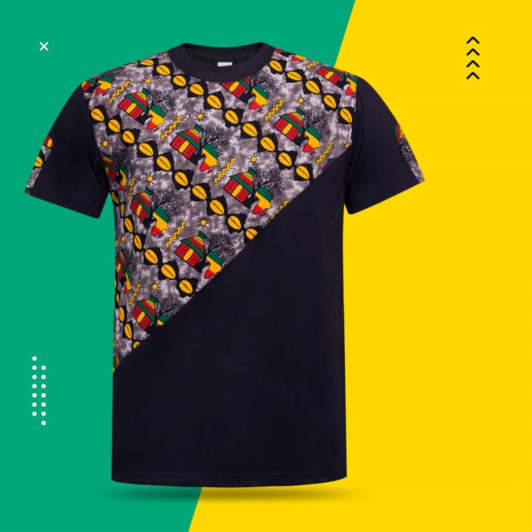 African print front customizable shirt B12