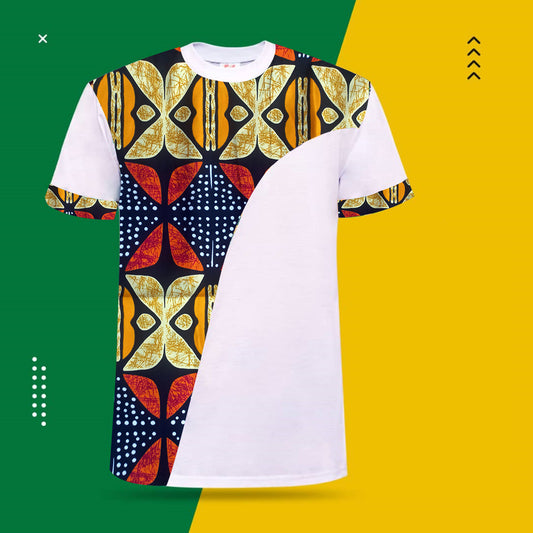 African print white custom made shirt S28