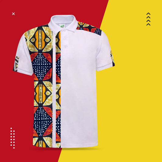 African print white custom made shirt S30