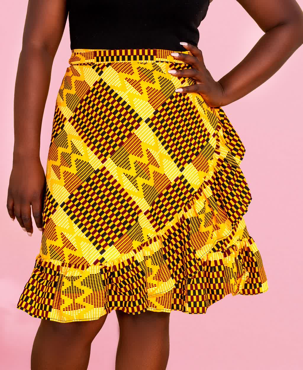 African print Wrap skirt